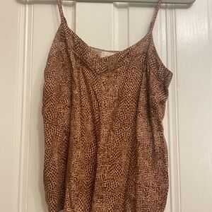 Brown / light pink animal print tank top